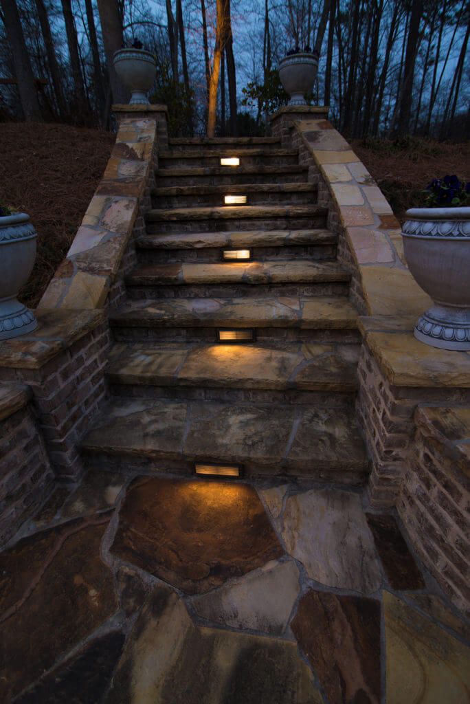residential lighting projects | LED outdoor stair lighting